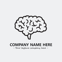 Brain illustration black and white for logo company vector image
