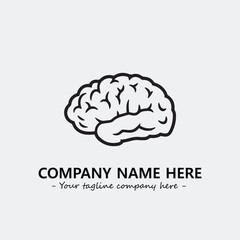 Brain illustration black and white for logo company vector image
