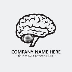 Brain illustration black and white for logo company vector image

