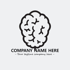 Brain illustration black and white for logo company vector image

