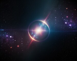 Fototapeta premium Vibrant galaxy background with swirling rainbow colors.