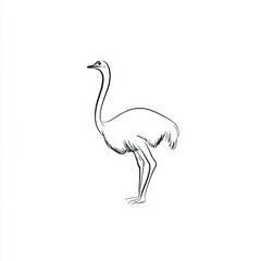 Obraz premium One continuous line drawing of a ostrich. Animal concept. Single line draw design vector graphic illustration.