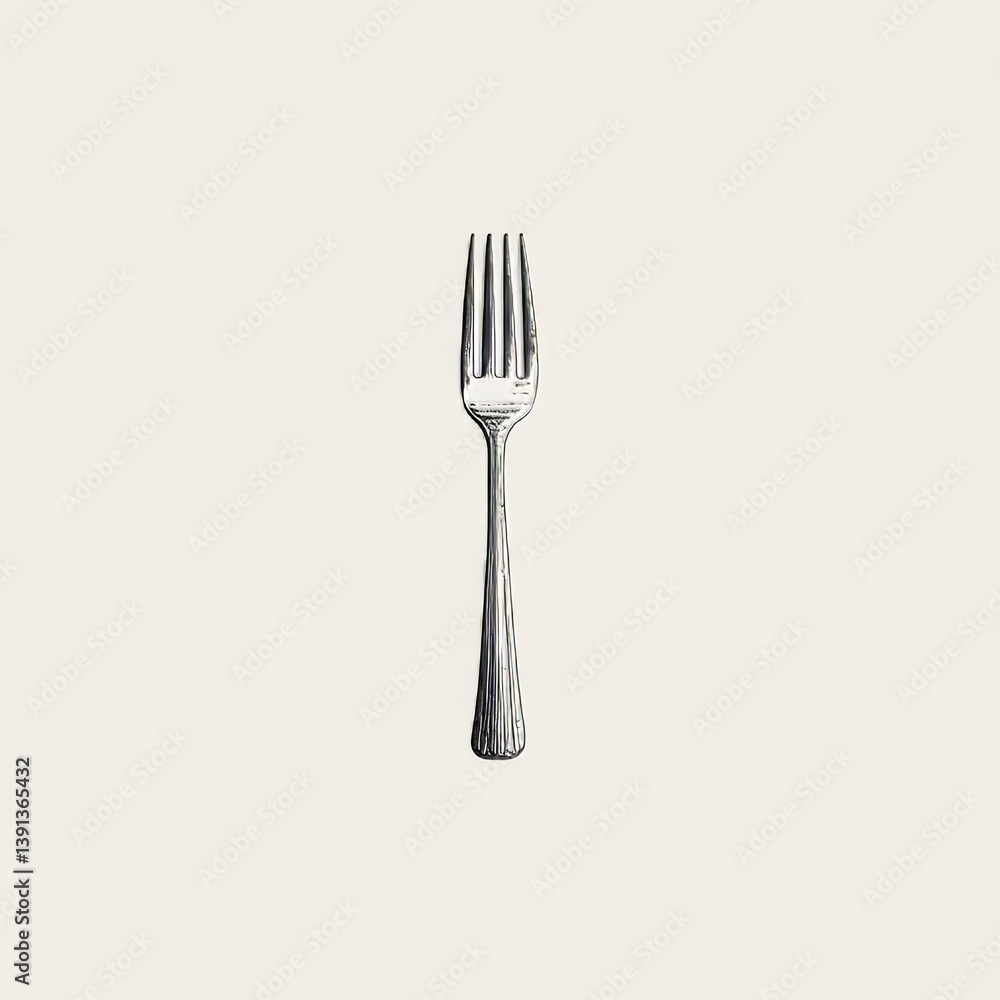 Aufkleber single one line drawing fork. tableware concept. continuous line draw design graphic vector illustra