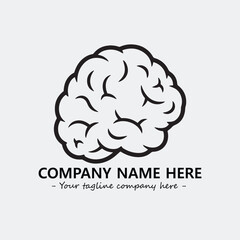 Brain illustration black and white for logo company vector image
