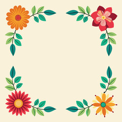 floral frame with flowers