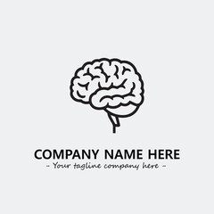 Brain illustration black and white for logo company vector image

