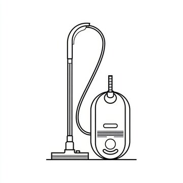 recommend clip art: Single one line drawing vacuum cleaner. Hotel activity concept. Continuous line draw design graphic vector illustration.