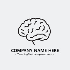 Brain illustration black and white for logo company vector image
