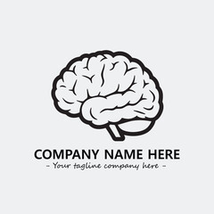 Brain illustration black and white for logo company vector image
