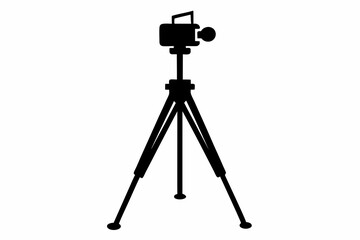  camera tripod design silhouette vector illustration