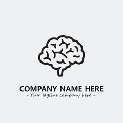 Brain illustration black and white for logo company vector image
