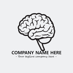 Brain illustration black and white for logo company vector image
