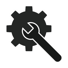 Repair tools icon Flat art in black and white isolated