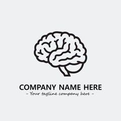 Brain illustration black and white for logo company vector image
