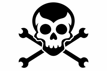 a skull and crossbones design silhouette vector illustration