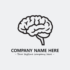 Brain illustration black and white for logo company vector image
