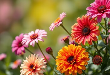 Summer flowers with vivid colors.