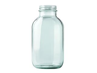 Empty glass jar on cutout background studio shot minimalist design clear lighting