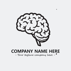Brain illustration black and white for logo company vector image
