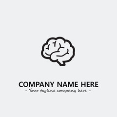 Brain illustration black and white for logo company vector image

