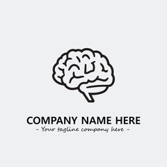 Brain illustration black and white for logo company vector image
