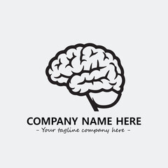 Brain illustration black and white for logo company vector image
