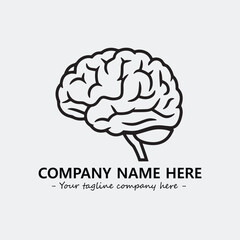 Brain illustration black and white for logo company vector image
