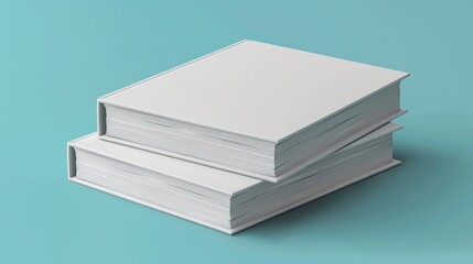 A clean, open book with blank white pages on a blue background. Perfect for design mockups, publishing previews, or branding materials that focus on creativity and simplicity