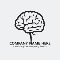 Brain illustration black and white for logo company vector image
