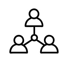 Three Users with Connection Line Icon Design