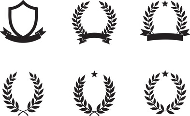 Heraldic Crest & Laurel Wreath SVG Bundle | Vintage Shield Emblems & Ribbon Banner Clipart | Vector Design for Logos, Certificates & Crafts
\