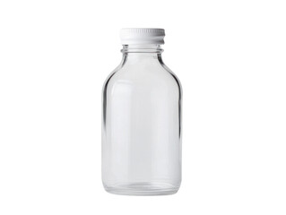 Clear glass bottle with cutout background for creative design studio environment product photography