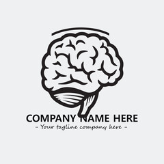 Brain illustration black and white for logo company vector image
