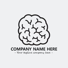 Brain illustration black and white for logo company vector image
