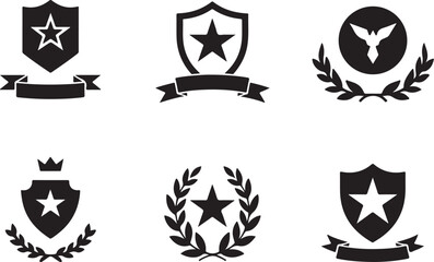 Fototapeta premium Heraldic Crest & Laurel Wreath SVG Bundle | Vintage Shield Emblems & Ribbon Banner Clipart | Vector Design for Logos, Certificates & Crafts 