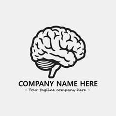 Brain illustration black and white for logo company vector image
