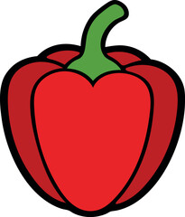 vector illustration of red pepper