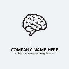 Brain illustration black and white for logo company vector image
