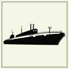Obraz premium Submarine Silhouette, Exploration 