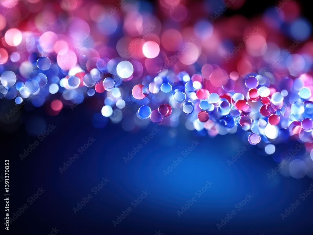 Aufkleber abstract background with blurred pink and blue bokeh lights creating a dreamy and festive atmosphere