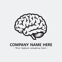Brain illustration black and white for logo company vector image
