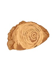 Illustration of pastry, curry puff.