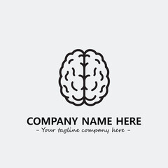 Brain illustration black and white for logo company vector image
