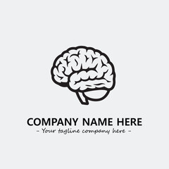 Brain illustration black and white for logo company vector image
