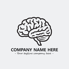 Brain illustration black and white for logo company vector image
