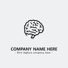 Brain illustration black and white for logo company vector image
