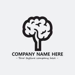 Brain illustration black and white for logo company vector image

