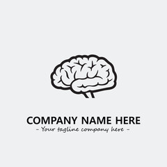Brain illustration black and white for logo company vector image
