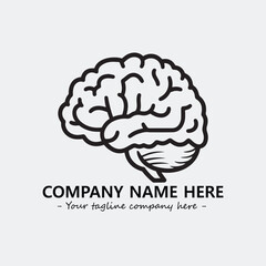 Brain illustration black and white for logo company vector image
