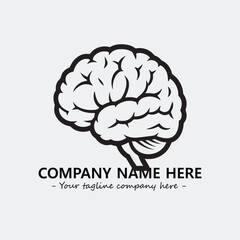 Brain illustration black and white for logo company vector image

